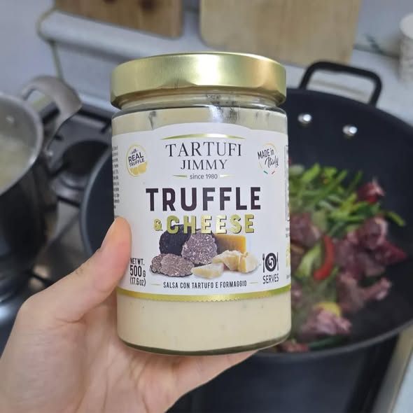 (U.S.A)Sốt Phô Mai Nấm Truffle Ý – Tartufi Jimmy 🇮🇹Truffle & Cheese Pasta Sauce Hũ 500g