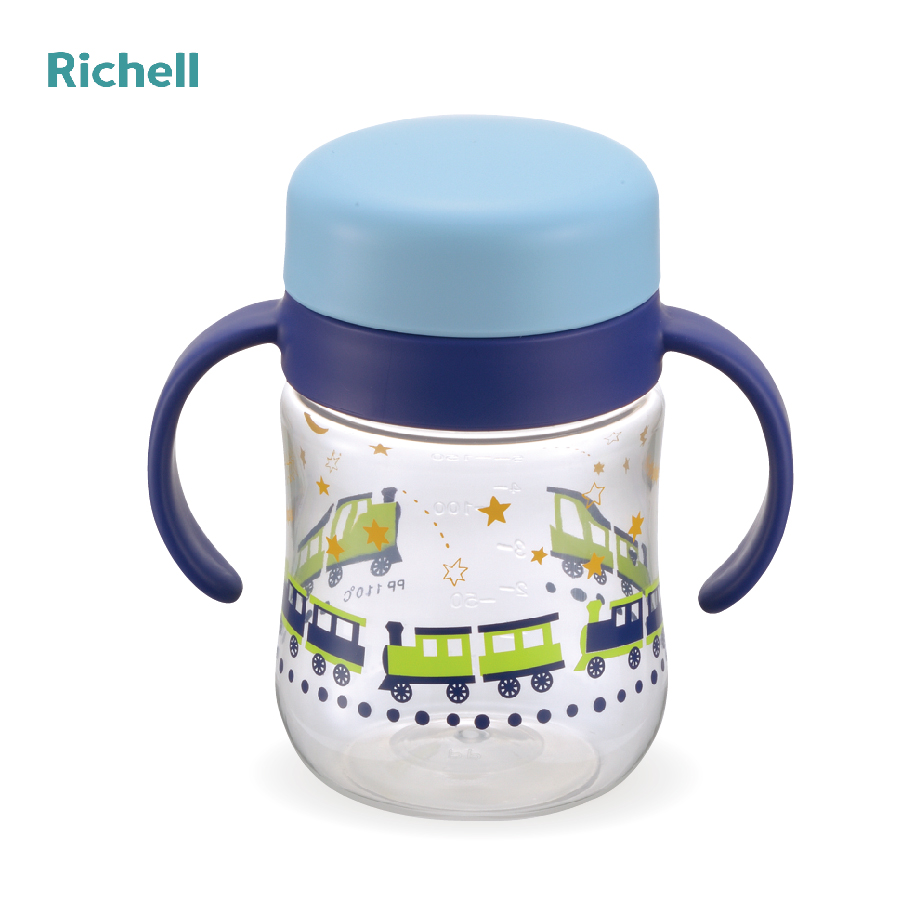 Bình tập uống Richell 360 độ Mugood xanh
