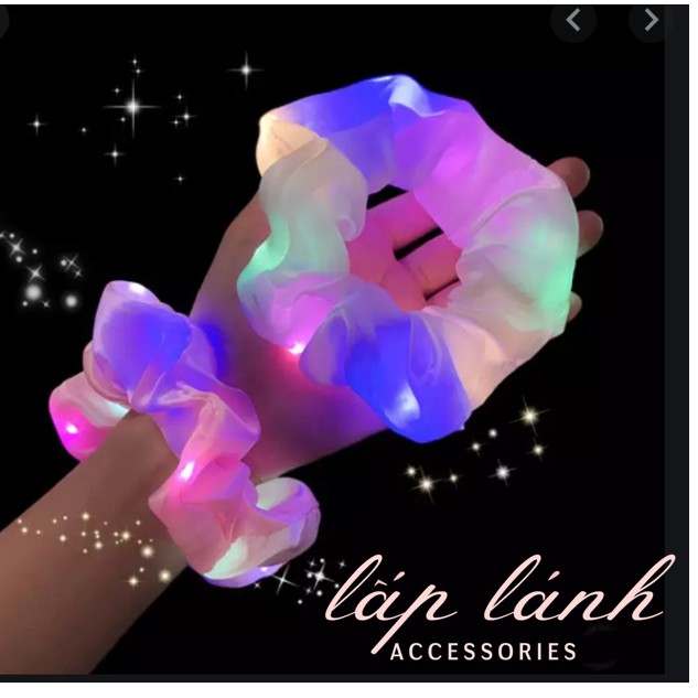 Scrunchies cột tóc noel giáng sinh xmas đèn led phát sáng nổi bật