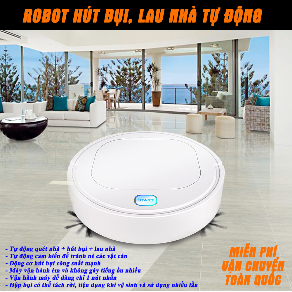 Máy Hút Bụi Thông Minh, Bobot Hút Bụi Giá Rẻ, Robot Hút Bụi Tự Động Với 3 Chức Năng Vượt Trội - Bước Tiến Của Nền Công Nghệ 4.0. Bảo Hành 1 Đổi 1