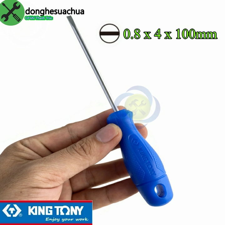 Vít dẹp kingtony 14120404 0.8 x 4 x 100mm cán nhựa