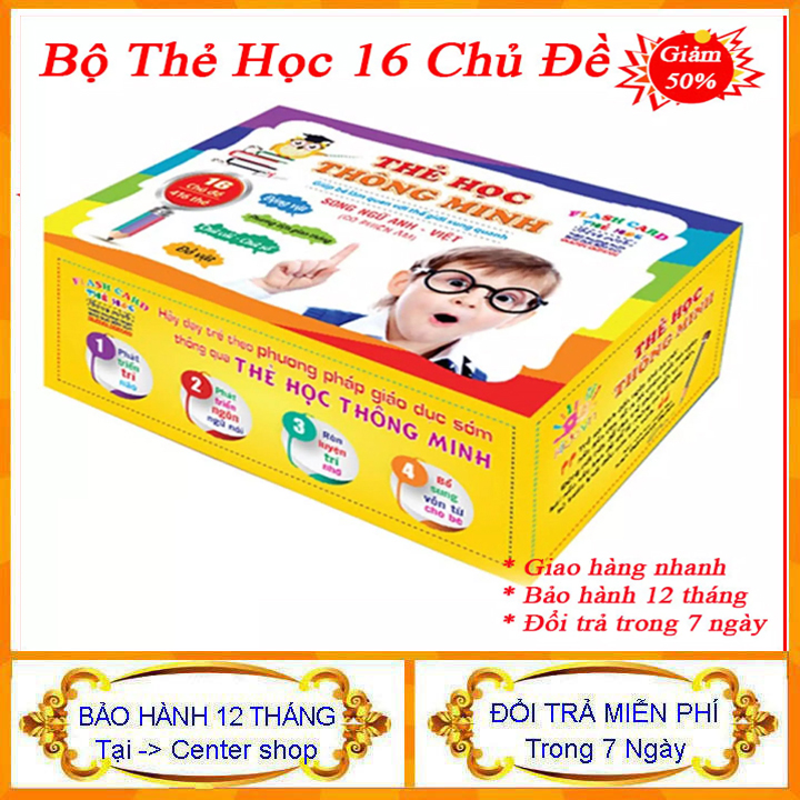 Bộ thẻ học thông minh 16 chủ đề - bộ thẻ học 16 chủ đề 416 thẻ - bộ 416 thẻ học thông minh cho bé - bộ 416 thẻ học song ngữ!