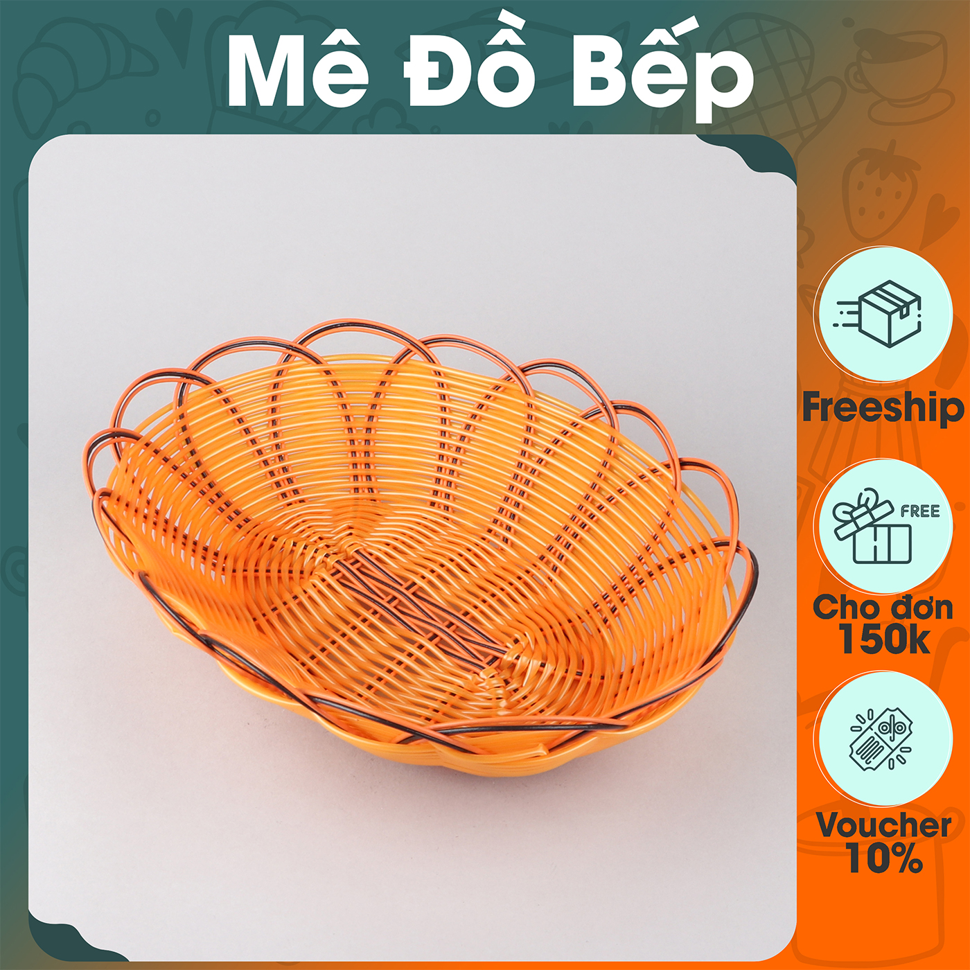 Rổ nhựa mây đựng đồ đa năng oval 25cm cao cấp RM02 – BamBam Store