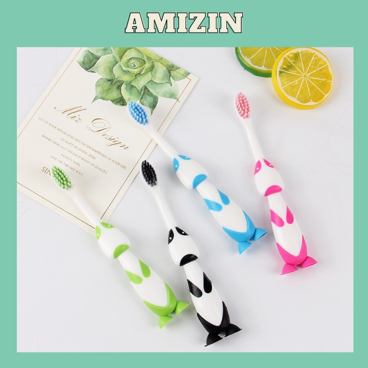 Set 4 bàn chải đánh răng cho bé AMIZIN Bàn chải đánh răng Hàn Quốc cute cho bé từ 2 đến 6 tuổi