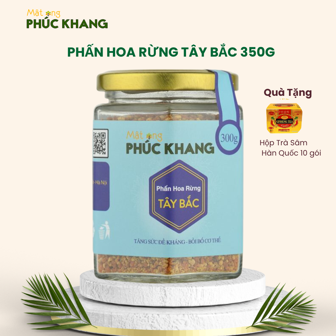 Phấn hoa rừng tây bắc tự nhiên Phúc Khang  - Hũ thủy tinh 300g - Giúp An Thần – Giảm Mất Ngủ - Làm mềm mịn da sâu - Bảo vệ da , ngăn ngừa quá trình lão hóa- Giảm cân tự nhiên nhờ thúc đẩy tiêu hao nhiệt lượng tự nhiên