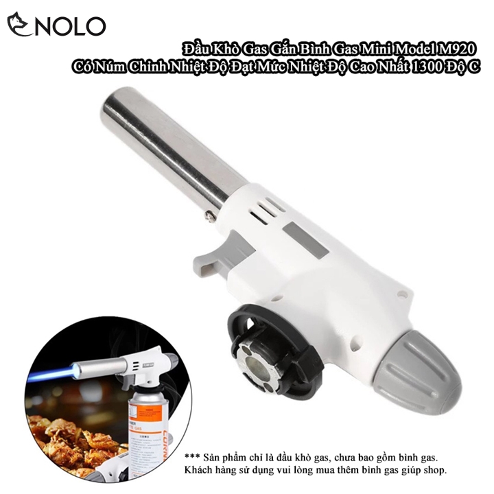 Đầu Khò Gas Gắn Bình Gas Mini Model M920 Có Núm Chỉnh Nhiệt Độ Đạt Mức Nhiệt Độ Cao Nhất 1300 Độ C