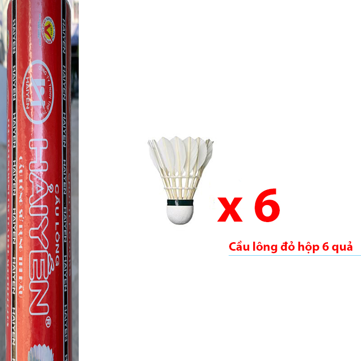 Quả cầu lông hải yến hộp đỏ 6 quả hd06