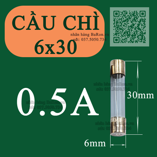 Cầu chì thủy tinh 6x30mm 0.5a/1a/2a/3a/4a/5a/6a/7a/8a/10a/15a/20a/25a/30a