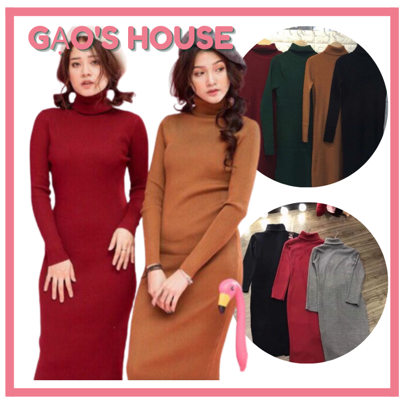 Váy body tay dài cổ lọ mys shop