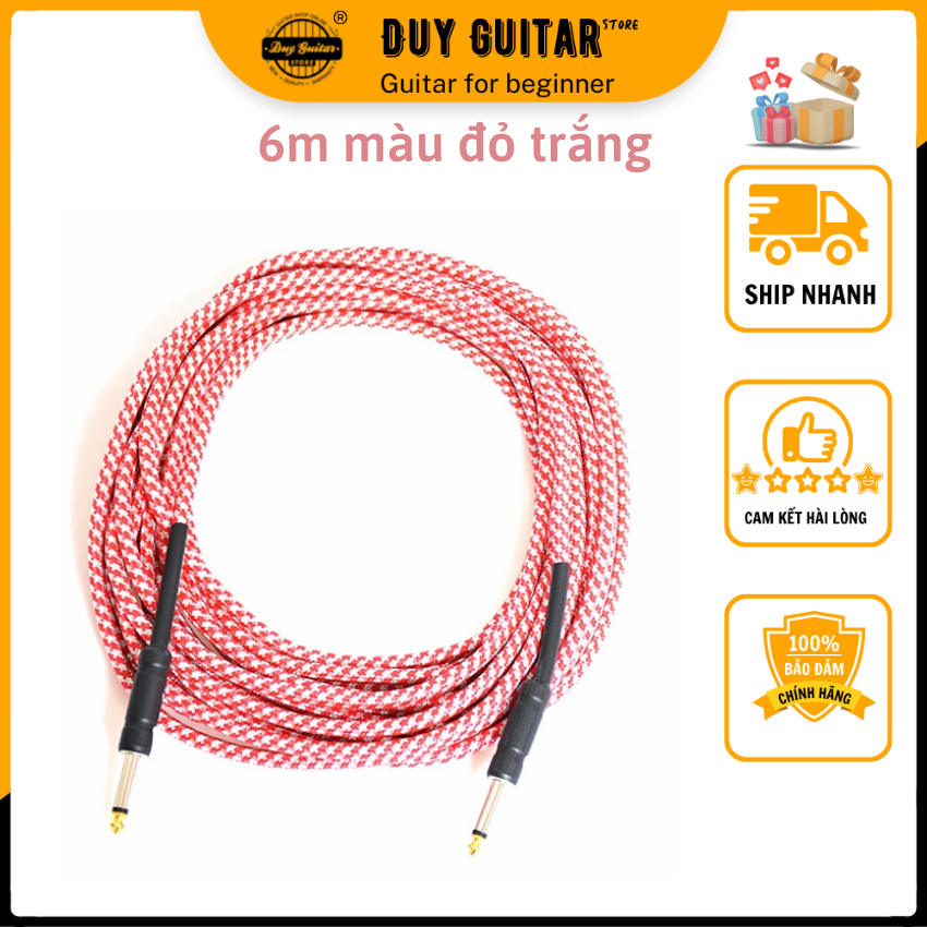 Dây tín hiệu kết nối guitar và ampli dài 6m, Dây line jack 6li Phụ kiện guitar giá tốt, Duy Guitar Store