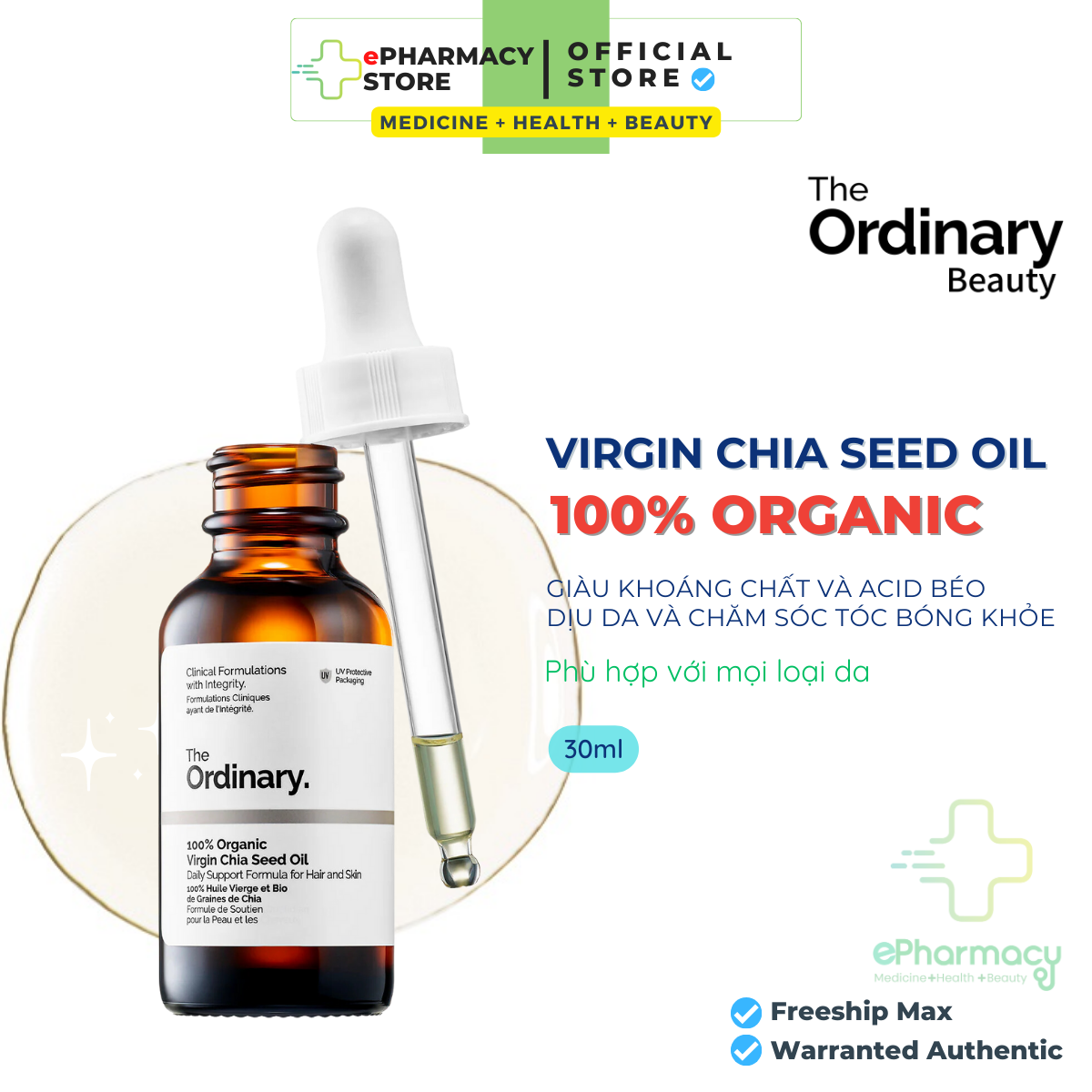 The Ordinary 100% Organic Virgin Chia Seed Oil - Sérum para o