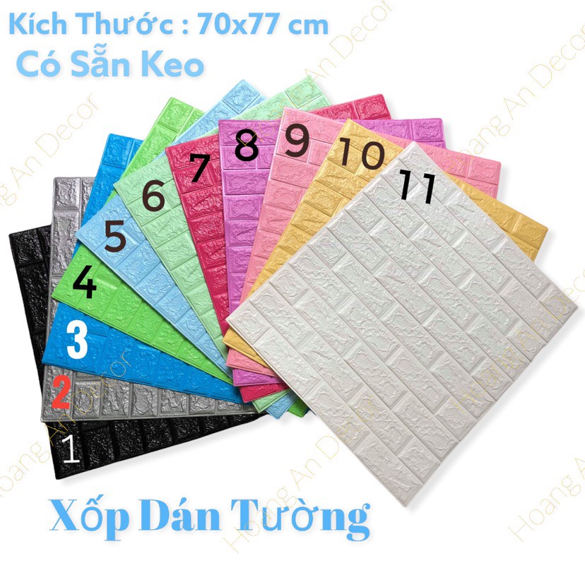 Miếng Xốp Dán Tường 3D Khổ 70x77CM Chống Ẩm Giá Rẻ