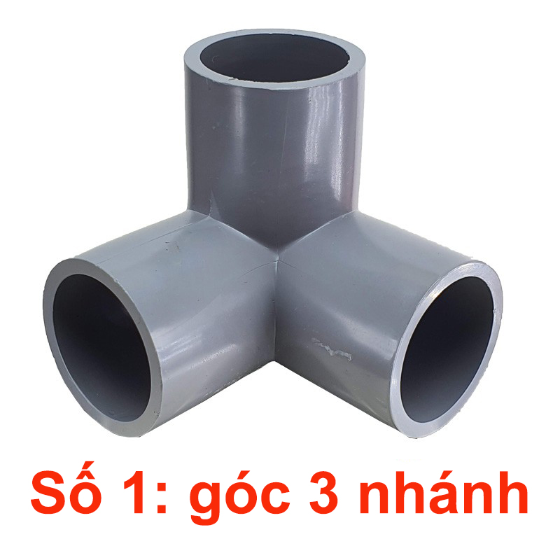 10 Chiếc Cút Co Góc 3 Nhánh, 4 Nhánh. 5 Chữ Thập Nhựa PVC Phi 21, 27, 34, 42, 48
