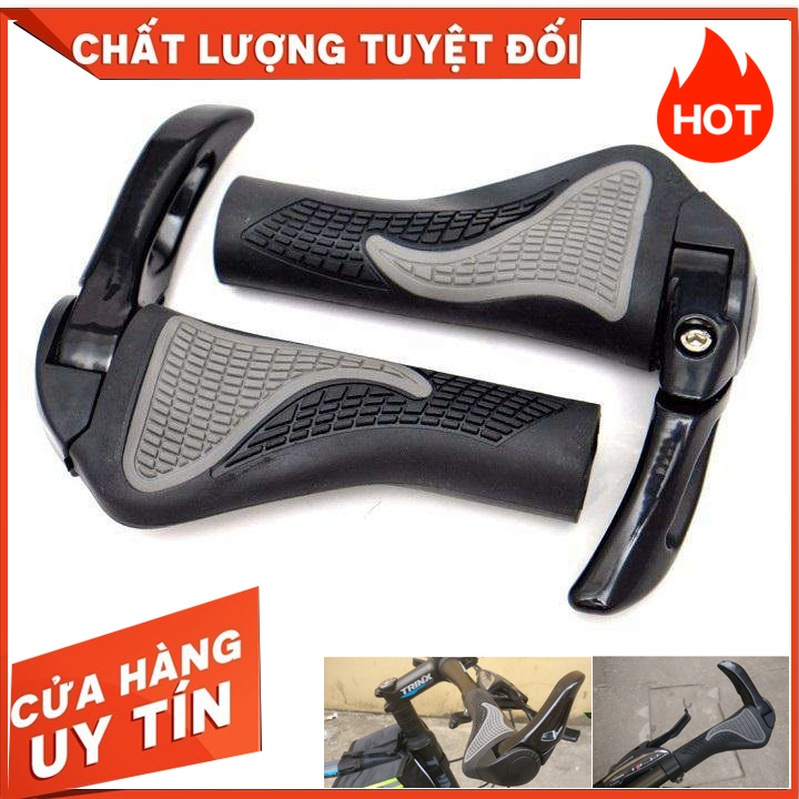 Bộ tay nắm cao su xe đạp có sừng trâu thể thao