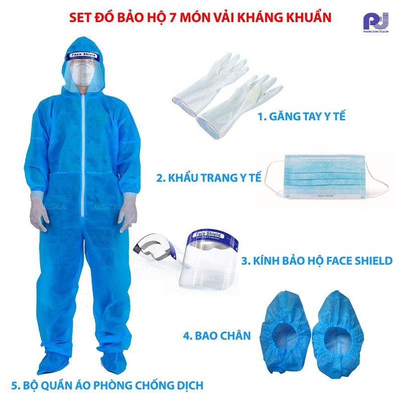 BỘ ĐỒ BẢO HỘ Y TẾ 7 MÓN