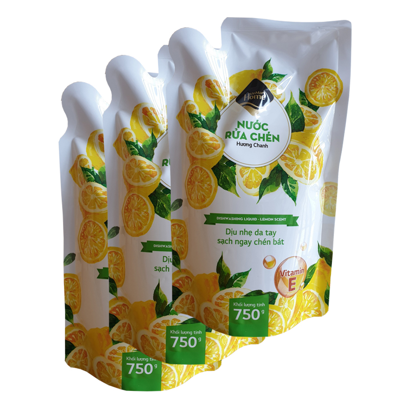 Combo 3 gói nước rửa chén VinMart Home Hương Chanh 750g