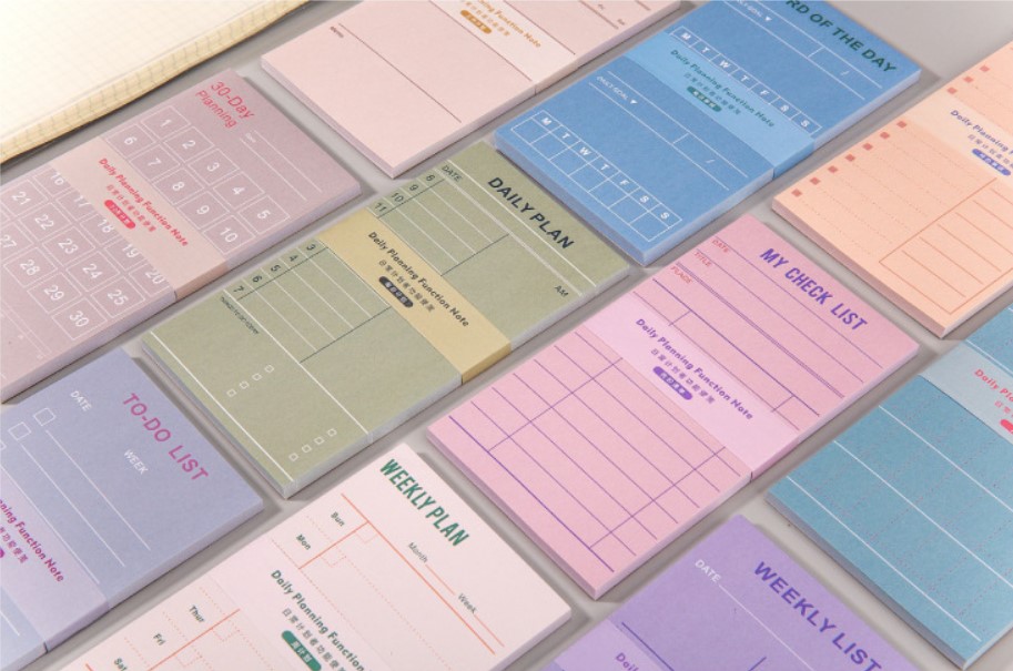 Túi giấy note ghi chú planner hàng ngày, tuần, tháng 50 tờ - Daily planner