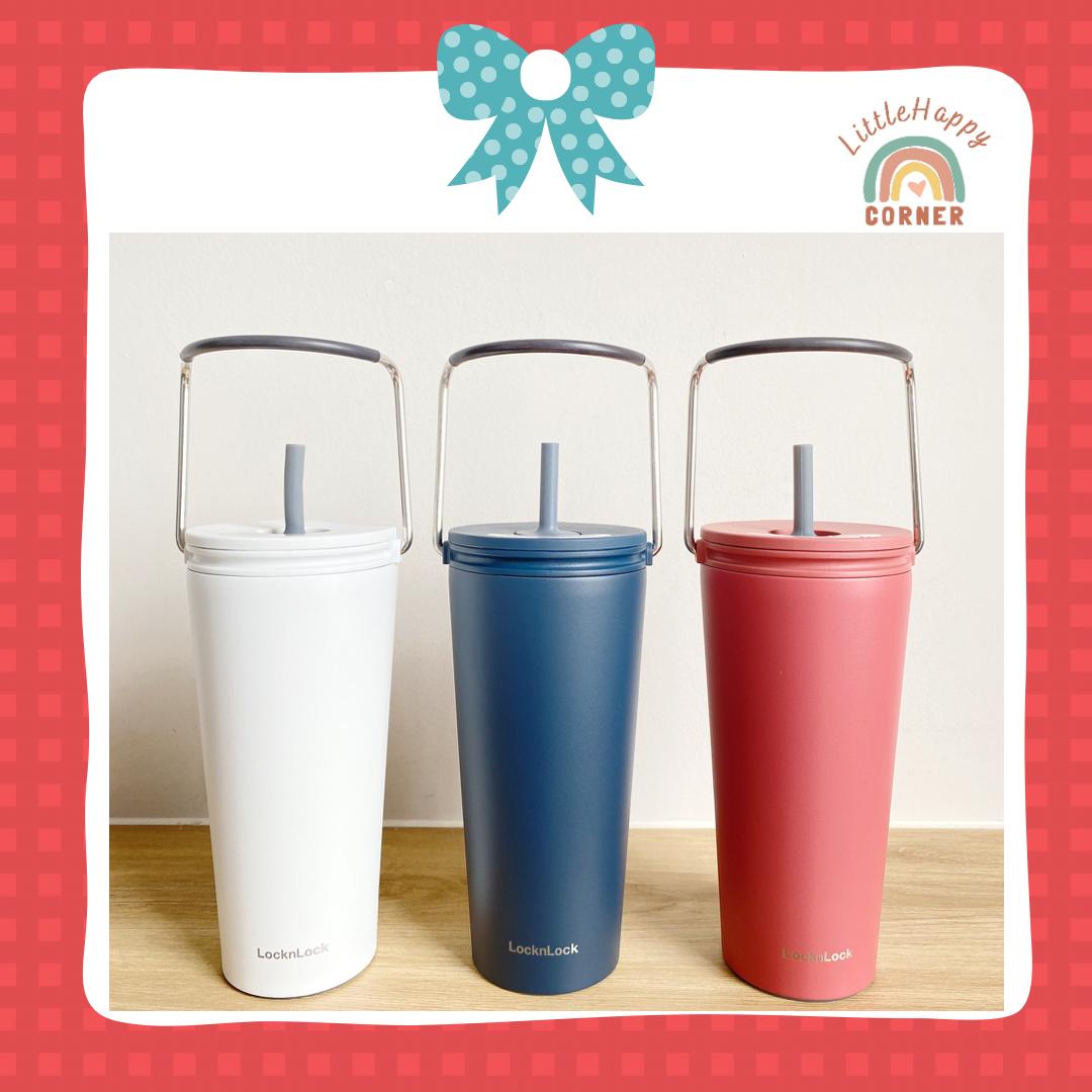 Bình Giữ Nhiệt Có Ống Hút Lock&Lock Bucket Tumbler With Straw LHC4268 540Ml - Hàng Chính Hãng