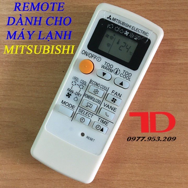 Remote máy lạnh, điều khiển dành cho máy lạnh Mitsubishi Electric - Mặt Đen