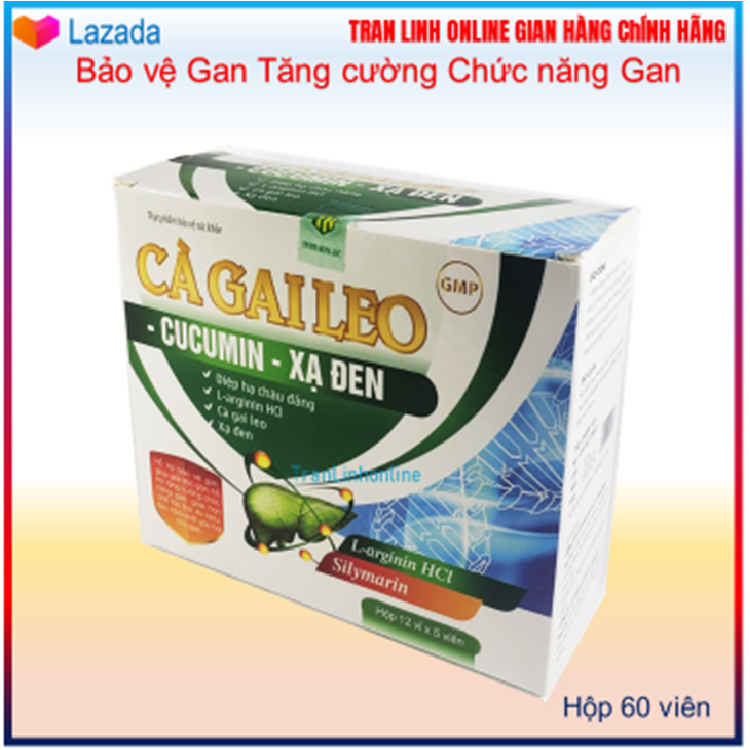 Viên Uống Bổ gan Cà Gai leo Cucumin Xạ Đen, Bảo vệ giải độc gan, tăng cường chức năng gan, hạn chế tác hại do rượu bia, hóa chất gây hại cho gan, Trần linh online - Hộp 60 Viên