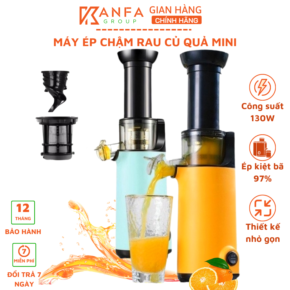 Máy ép chậm mini ép kiệt bã hàng chính hãng bảo hành 12 tháng - máy ép chậm mini đa năng. nhỏ gọn, tiện lợi