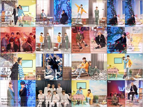 SET 2 nhãn vở BTS