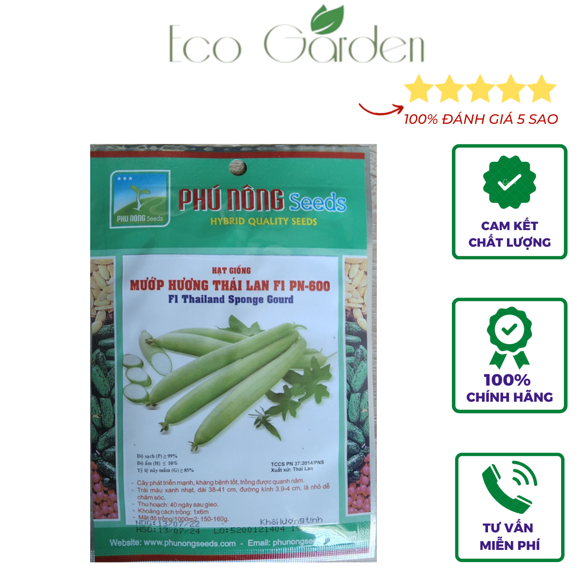 Hạt Giống Mướp Hương Thái Lan F1 PN-600 Phú Nông - 1g