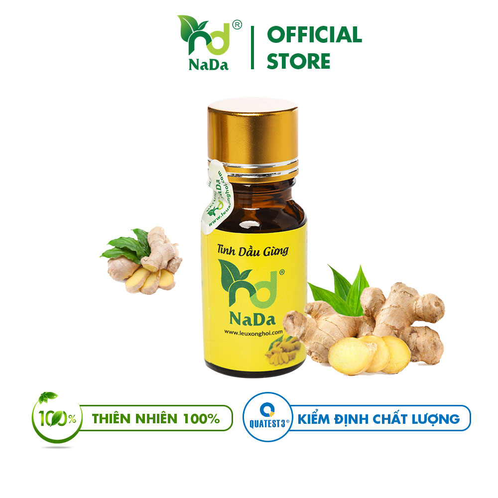 Tinh dầu Gừng nguyên chất Nada | Kiểm định QT3 | Làm ấm Giảm ho Thanh trùng