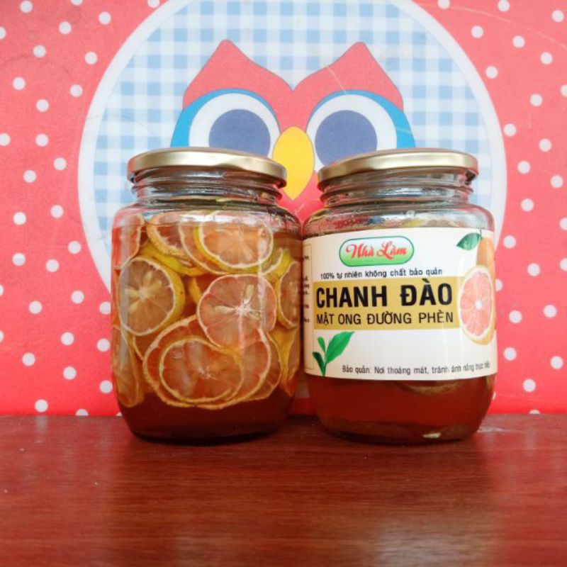 Combo 2 hũ chanh đào ngâm mật ong đường phèn 500ml