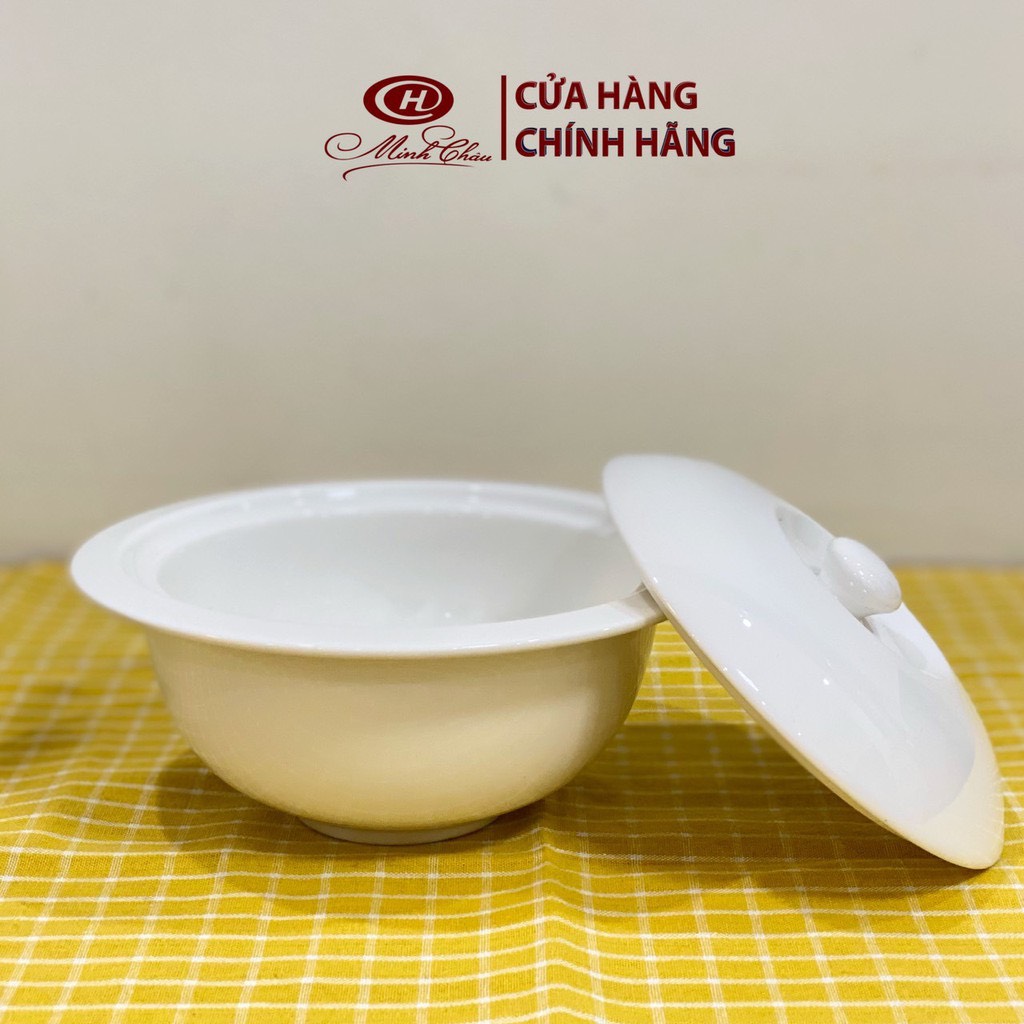 Thố cơm 18 trắng sứ Minh Châu