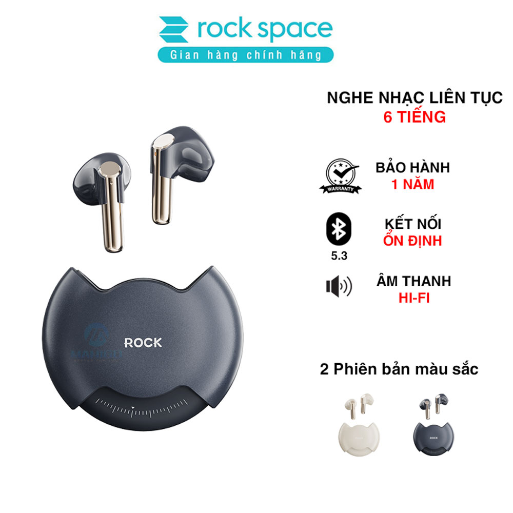 Tai nghe Bluetooth không dây nhét tai TWS ROCKSPACE  Rotating thiết kế xoay nghe nhạc lên đến 24h Hàng chính hãng có BH