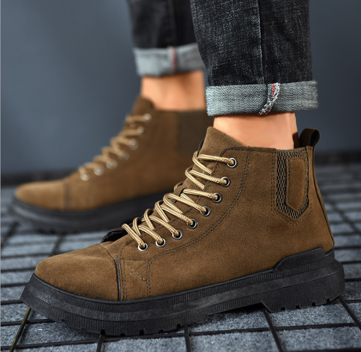 Giày bốt nam, giày martin boot cổ cao màu nâu, xanh rêu, đen