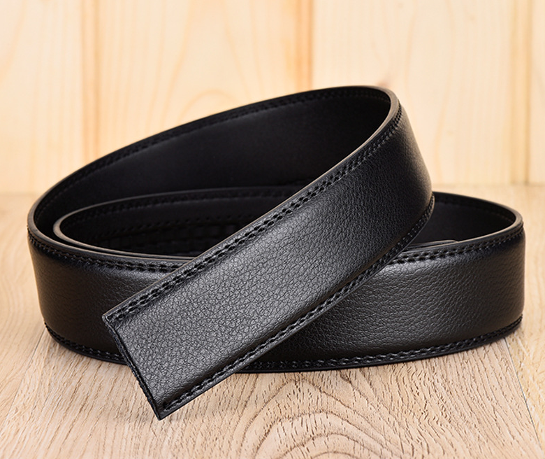 Thắt lưng da nam không có khóa tự động khóa thắt lưng cơ thể Da thủ công da tự động Thắt lưng nam không dây