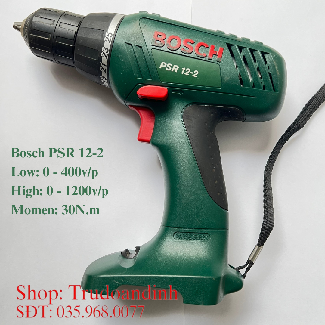 Máy khoan pin Bosch - PSR 12-2 12V hàng bãi