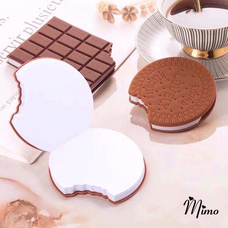 Sổ tay ghi chép hình bánh quy socola độc đáo sáng tạo viết ghi nhớ chú thích mùi bánh thơm kích thước 9*9cm