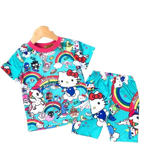 Bộ ngố thun lạnh in 3D siêu đẹp cho bé gái nhiều màu nhiều hình cho bé nhiều sự lựa chọn size từ 20 đến40kg - Bộ quần áo trẻ em