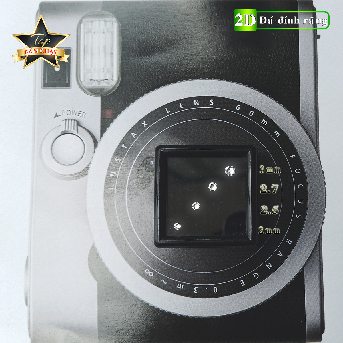 [HCM]Đá đính răng kim cương hộp 4 viên 2ly 2.5ly 2.7ly 3ly đá sáng đẹp lấp lánh (mới)