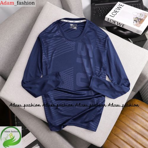 Áo thun nam Dài tay ( dập vân ), áo thun nam dài tay giữ nhiệt chất thun poly lạnh co giản 2 chiều Adam1995@