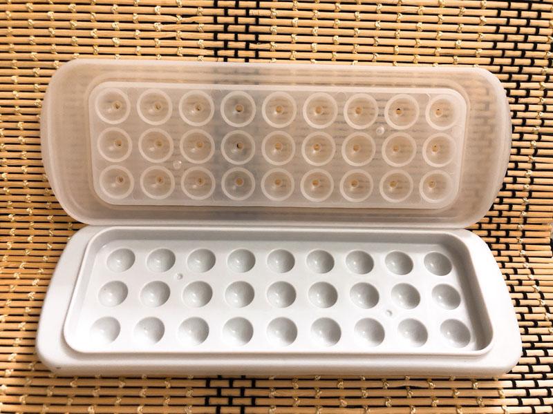 Bộ khuôn làm đá tròn viên nhỏ, thạch, hạt trân châu, Bộ  khuôn làm đá viên tròn, thạch, hạt trân châu có nắp đậy,, Khuôn thạch bi, Khuôn nhựa làm thạch bóng nước 27 viên mini