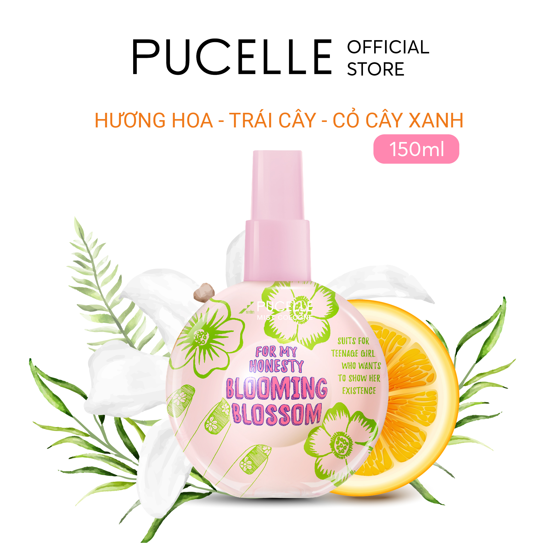 Nước hoa pucelle mist cologne blooming blossom for my honesty 150ml