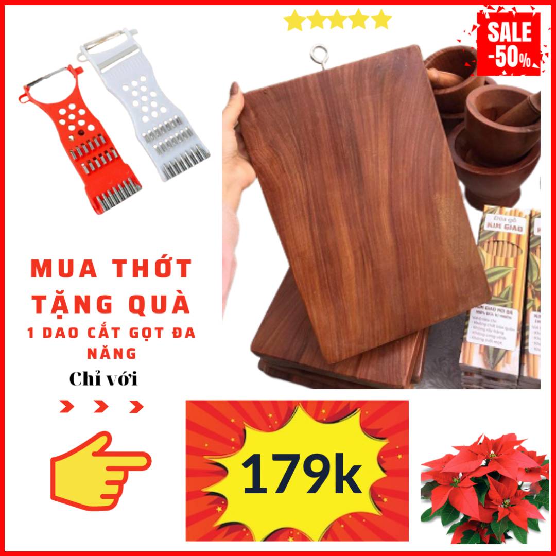 Thớt thái gia đình - thớt gỗ nghiến 26x30cm