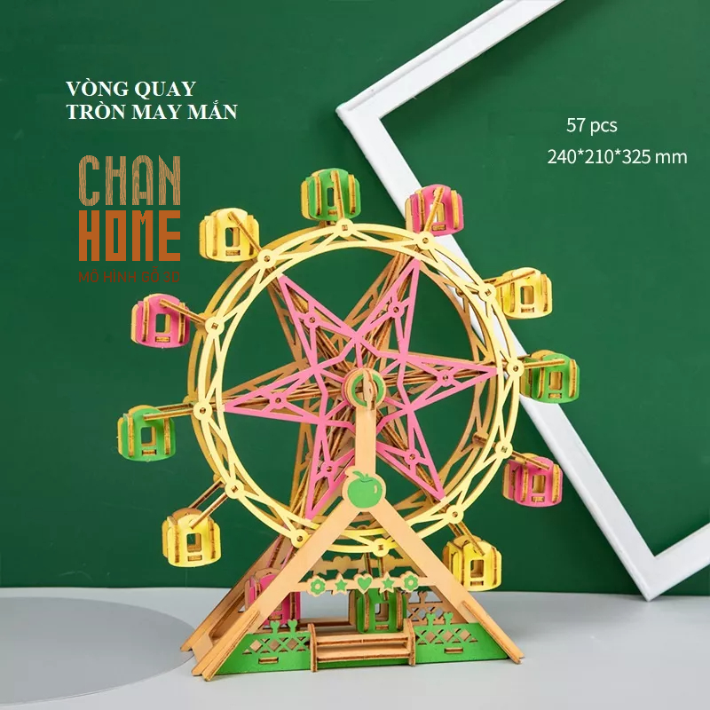 Mô hình lắp ráp gỗ 3D cùng bé lắp ghép mô hình sáng tạo phát triển trí thông minh