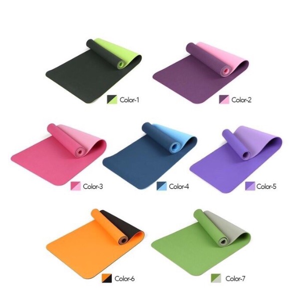 Thảm tập yoga TPE 2 lớp 6mm tặng kèm túi đựng thảm, thảm tập yoga chống trơn trượt, thảm tập yoga cao cấp, thảm tập yoga TPE 2 lớp, thảm tập yoga cao su non TPE, thảm tập yoga 2 lớp -Shoptuankiet