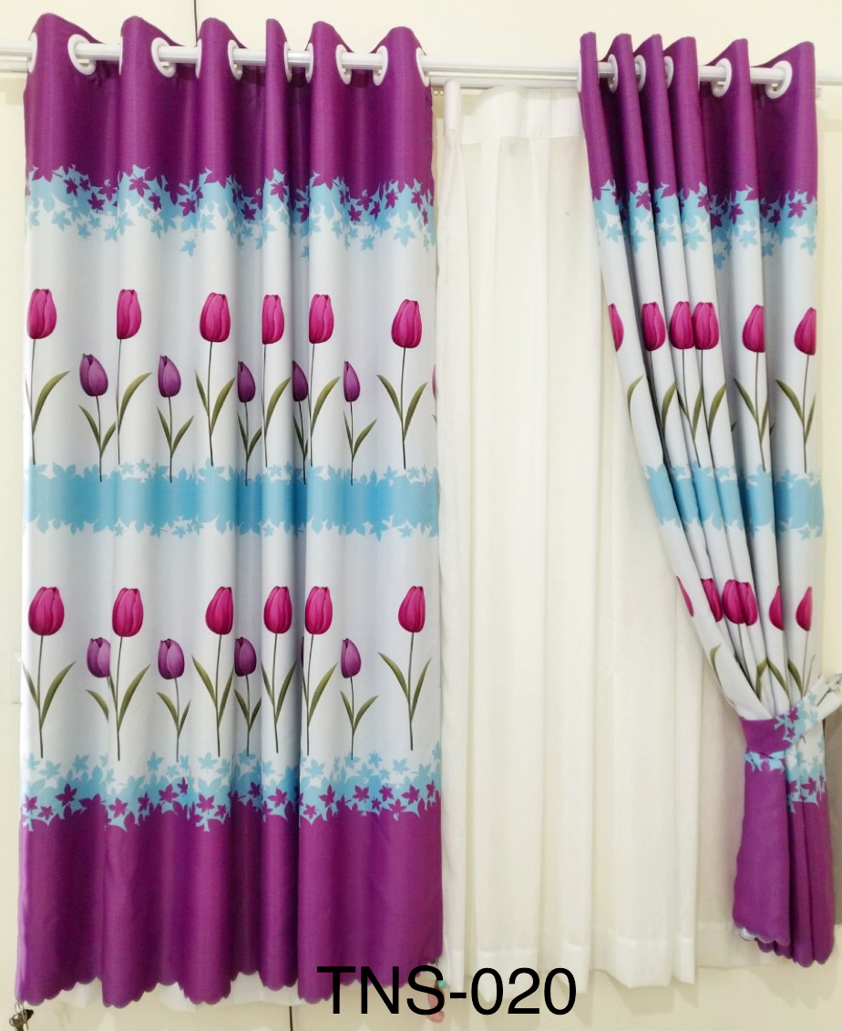Rèm cửa sổ, cửa phòng ngủ chống nắng giá rẻ, hoạ tiết hoa Tulip TNS-018