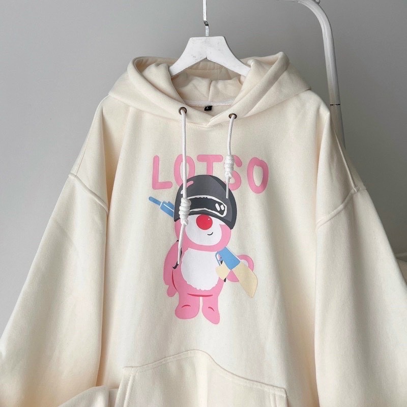 ÁO KHOÁC HOODIE CẶP ĐÔI GẤU LOTSO PHONG CÁCH TRẺ TRUNG SÀNH ĐIỆU MẪU MỚI RA MẮT