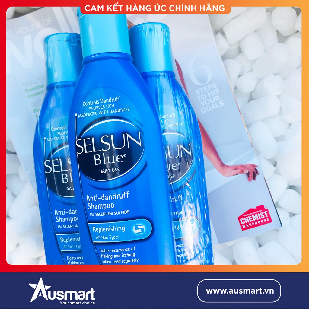 Dầu Gội Ngăn Ngừa Gàu - Dầu Gội Ngăn Ngừa Gàu Selsun Blue Replenishing Dandruff Control 200ml Hàng Úc