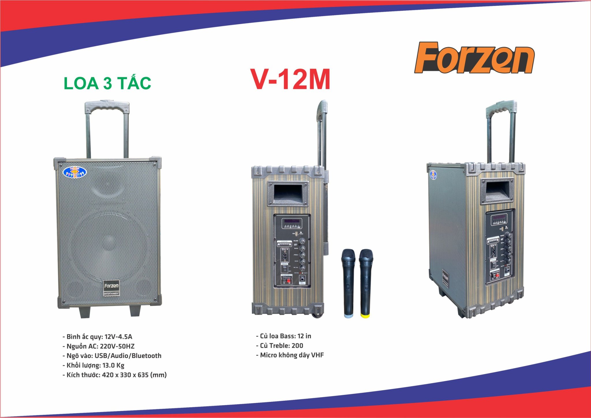 [HCM]Loa kéo Forzen V-12 - 3 Tấc gỗ