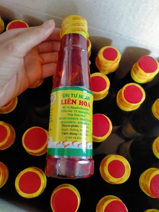 Nước mắm ruốc Liên Hoa Đặc sản Huế  chai 280 gam thùng 10 chai nước nắm ngon đậm vị quê