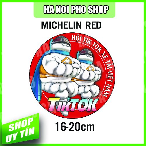 Tem TikTok MICHELIN ĐỎ, có ánh kim, chống nước (kèm quà tặng tem nhỏ 10k)