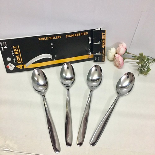 Bộ 4 thìa, dĩa uống cafe, ăn hoa quả bằng inox cao cấp Nhật Bản